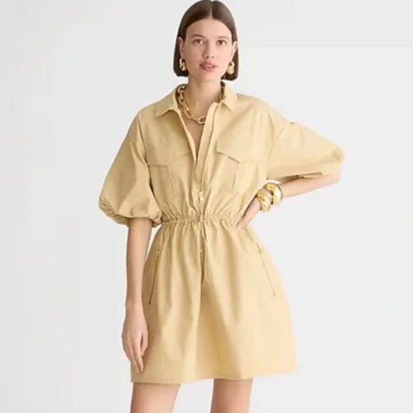 J. Crew Puff-Sleeve Mini Dress - Picture 1 of 6